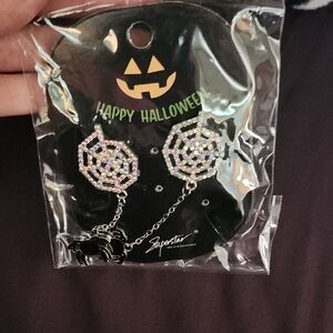 Superstar Halloween Spider Web Earrings